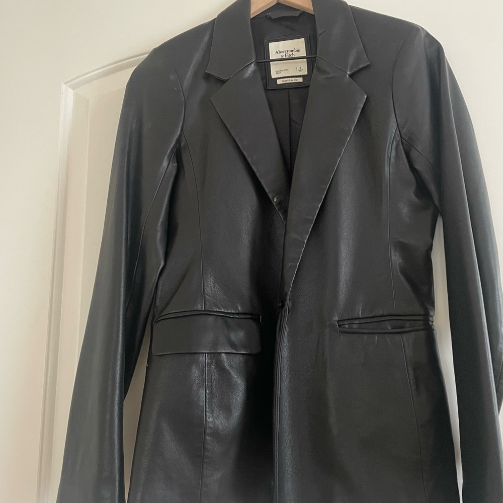 Abercrombie & Fitch Vegan Leather blazer jacket. Size S